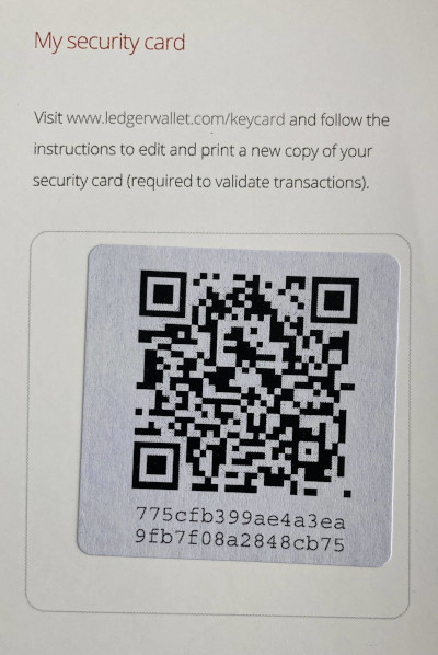 Ledger HW.1 security card